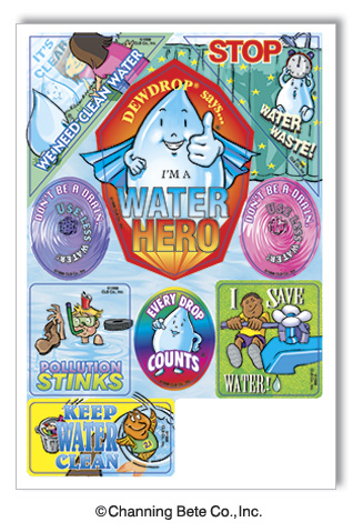 Dewdrop® Says, 'I'm A Water Hero' Stickers